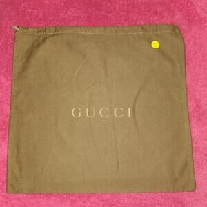 Gucci Brown Cotton Dust Bag Drawstring Pouch 16 x 15 Authentic Storage Cover